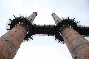 Les cheminées de La Manufacture d'armes de Châtellerault - photo François Lison